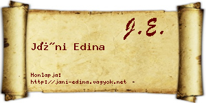 Jáni Edina névjegykártya