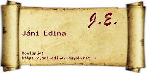 Jáni Edina névjegykártya